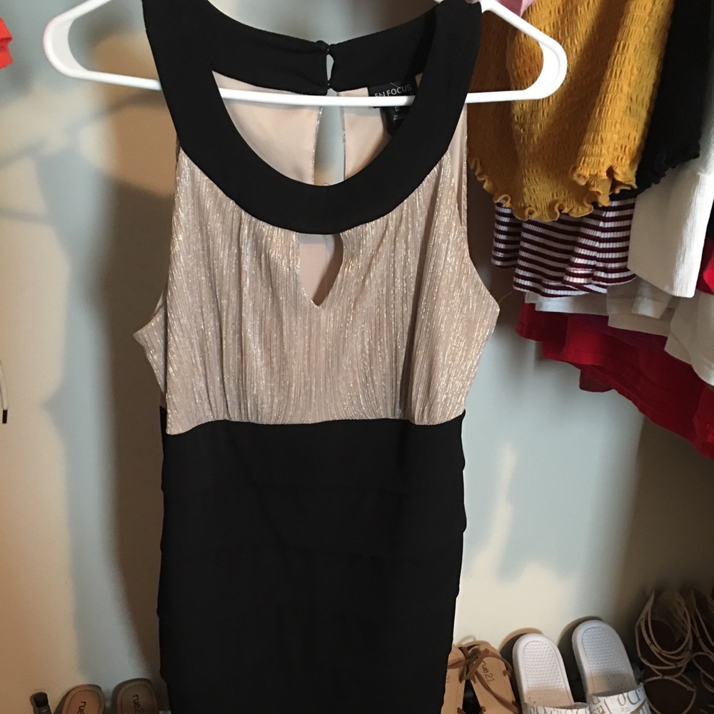 Black and gold dress